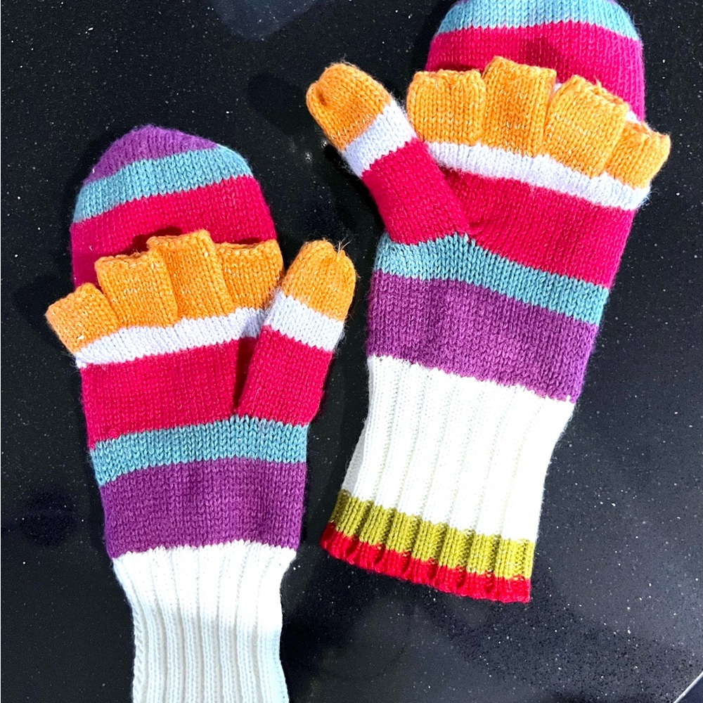 Colorful Striped Women’s Mittens
